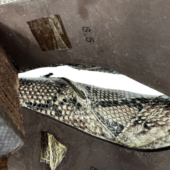 Jeffrey Campbell Ibiza Desmond Leather Heeled Ankle Booties Snakeskin Size 8.5 - Picture 11 of 11